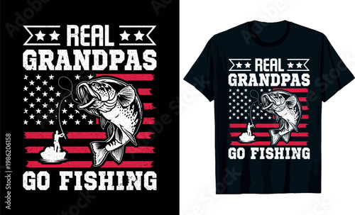 Real Grandpas Go Fishing t-shirt design