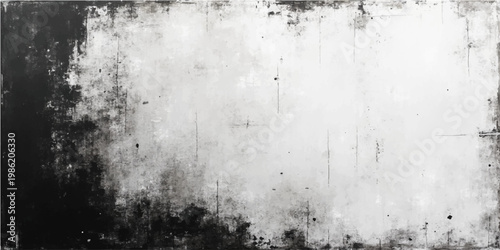 Vector An abstract monochrome wall texture with dark edges, hinting at age, damage, and the passage of time.