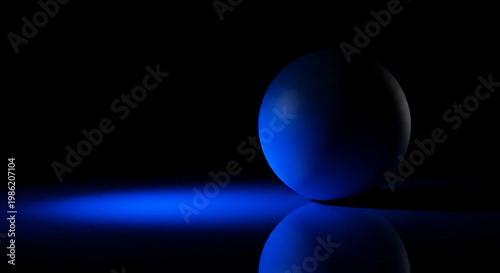 Blue Glowing Neon Arches on Black Background Futuristic Abstract Sci-Fi Design