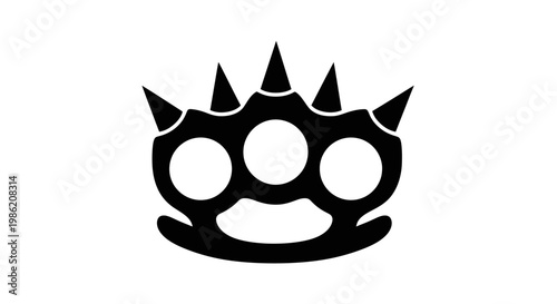 Black brass knuckles design a stark and menacing silhouette