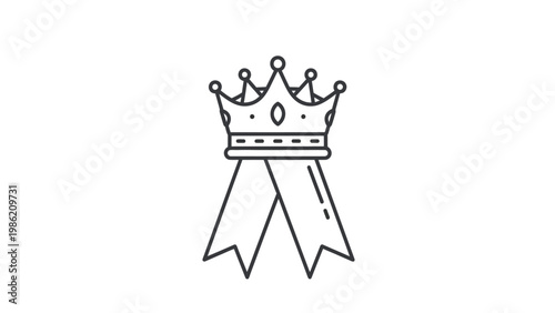 Simple Line Drawing of a Crown Icon.