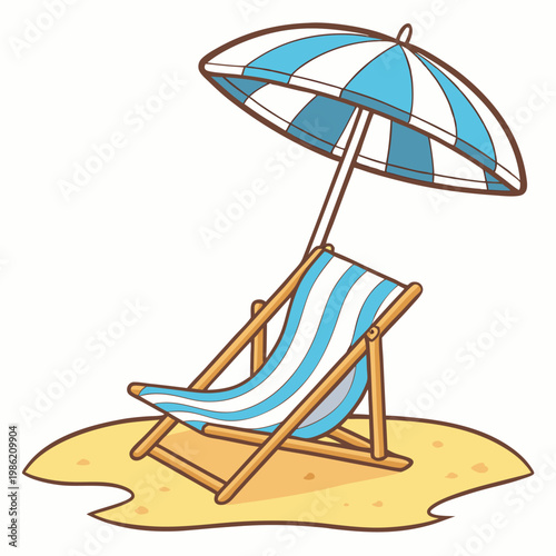 A beach-scene-featuring-a-wooden-beach-chair 