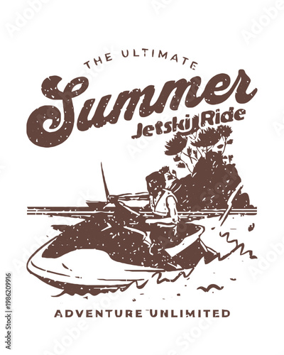 Person riding a jetski on the water during summer