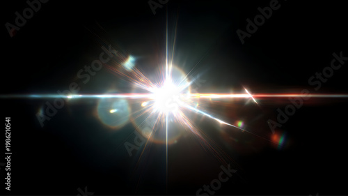 Abstract bright light burst explosion with radiant beams and glowing flare isolated on black background png, shining star sparkle effect with magical illumination overlay