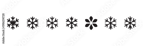 Snowflakes vector icons set. winter collection on white background. christmas and new year design