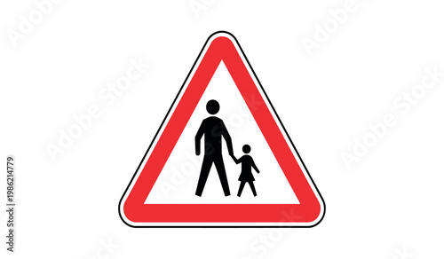 Warning sign children crossing pedestrian safety road traffic school zone alert