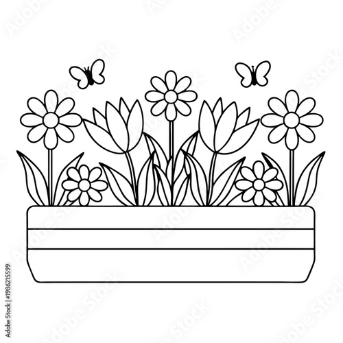 A school eraser with flowers like tulips daisies  