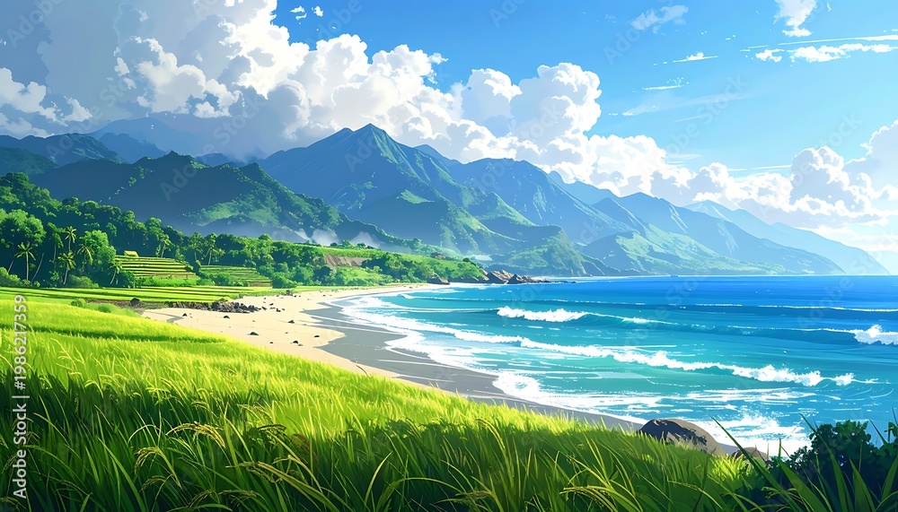 Fototapeta premium Coastal mountain vista (9)