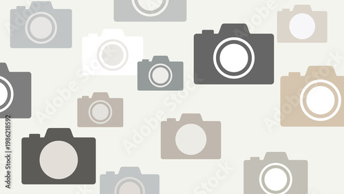 Tablou pe pânză Abstract Photography Background with Camera Silhouette Icons in Neutral Earthy T