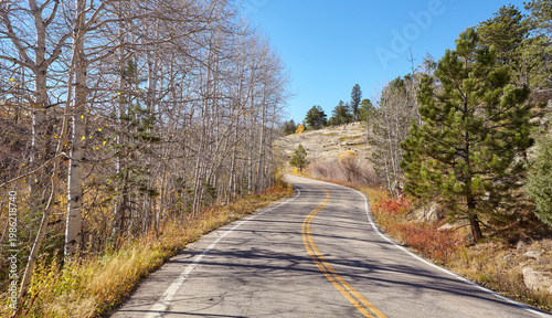 A scenic road in Boulder County, United States.