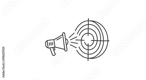 Marketing Target Icon with Megaphone and Bullseye