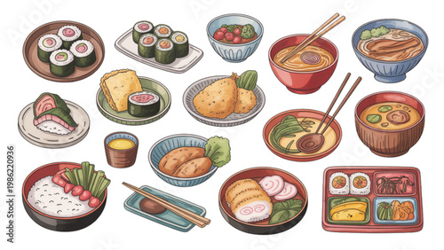 Assorted decorative pizza-shaped pastries with colorful toppings and designs Vector