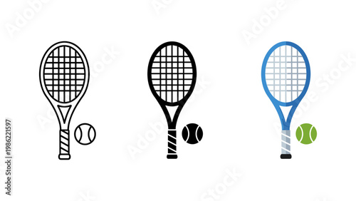A classic tennis racket with a tennis ball, ready for an exciting match.