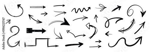Collection of hand-drawn arrows and directional graphic elements