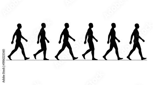 A vibrant vector collection of human silhouettes features a group of people expressing passion through dance, music, and various sports like playing ball to showcase the evolution of movement