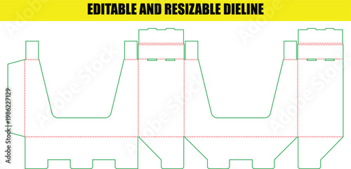 Printable retail product counter display packaging die line template for effective brand presentation