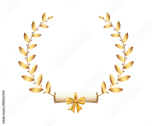 Award gold laurel branch. Laurel Leadership wreath