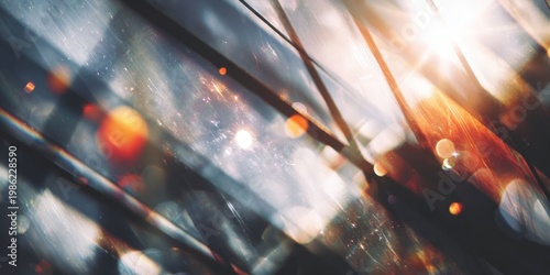 Vintage Retro Abstract Photo Effect with Lens Flare, Light Leaks, and Grain Overlay