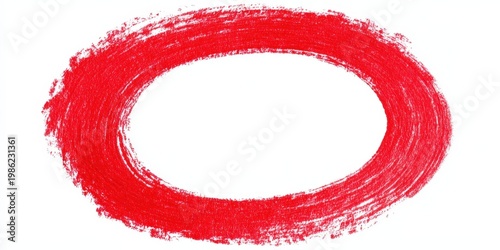 Hand-Drawn Red Marker Circle and Oval Brushstroke for Design Highlights