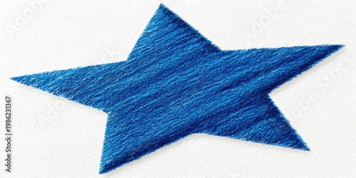 Hand-Drawn Blue Abstract Star Shape for Children's Artwork