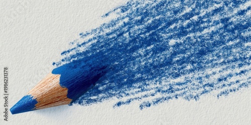 Hand-Drawn Blue Abstract Scribble Signature Illustration for Kids