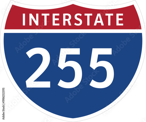 I-255 Interstate 255 Highway System Design Sign Clipart Icon Transparent Background