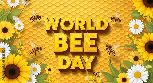world bee day celebration with floral design