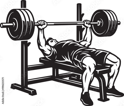 Man lifting heavy weights on a bench press