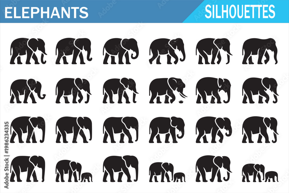Obraz premium elephant-silhouettes
