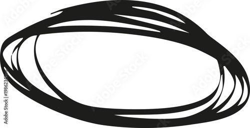 Abstract Dynamic Oval Shape Scratch Scribble