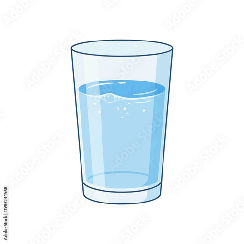 A clear glass of fresh, pure water, symbolizing hydration and health.