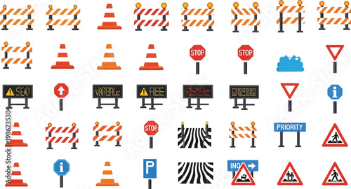 Road signs provide clear traffic safety guidance.