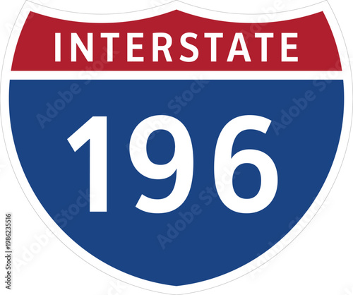 Bild auf Leinwand I-196 Interstate 196 Highway System Design Sign Clipart Icon Transparent Backgro