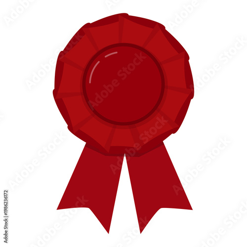 Red blank award ribbon rosette 