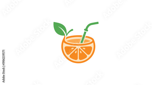 A simple orange juice icon illustration.