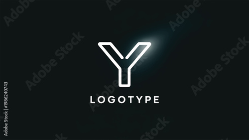 Futuristic y-shaped with glowing neon effect y-shaped neon glow