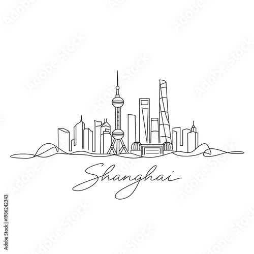 Photography Panorama of the city of Shanghai in China