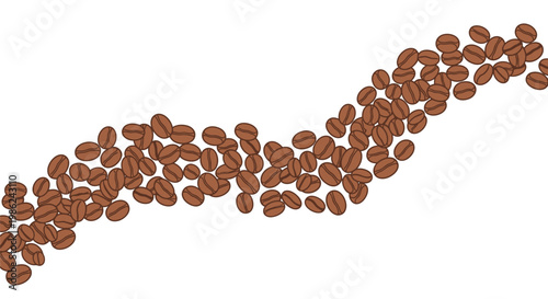 A large number of brown coffee beans.