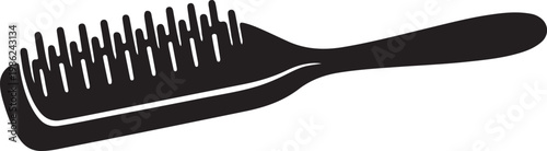 hairbrush silhouette icon grooming beauty care tool vector illustration