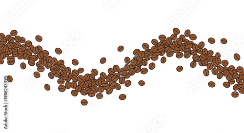 Brown coffee beans on white background.