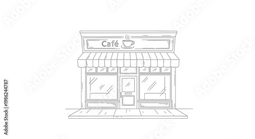 A quaint illustration of a cafe storefront.