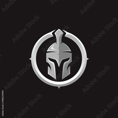 Spartan Helmet Logo Design Vector Illustration.