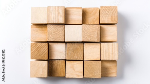 degree. Wooden cube blocks arranged in pattern representing contact and connection, product launch decks, UI/UX mockups, designed for data visualization dashboards and holographic UIs.
