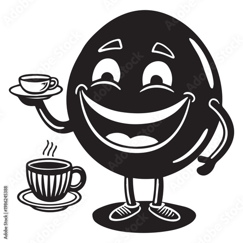 playful emoji friends enjoying tea with funny expressions