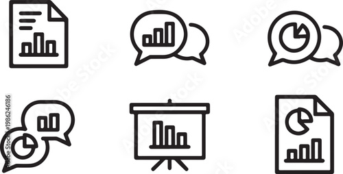 A collection of business and statistics icons Vector