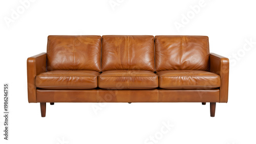 Wallpaper Mural Retro Clean Brown Leather Sofa on Minimal Studio Background Torontodigital.ca