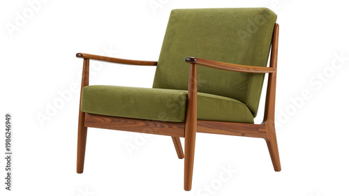 Wallpaper Mural Retro Green Armchair in Clean Studio Setting with Natural Lighting Torontodigital.ca