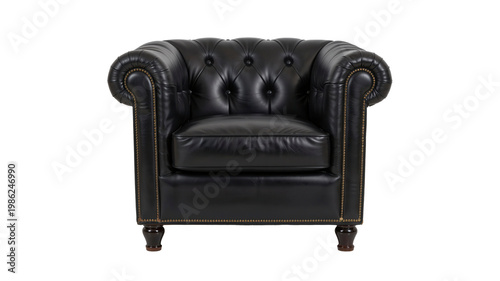 Wallpaper Mural Retro Black Leather Armchair in Clean Studio Background Torontodigital.ca