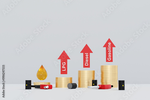 Canvas-taulu Global energy crisis oil price surge fuel shortage impact from conflict war infl