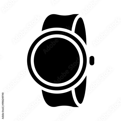 Modern smartwatch silhouette icon for technology.
